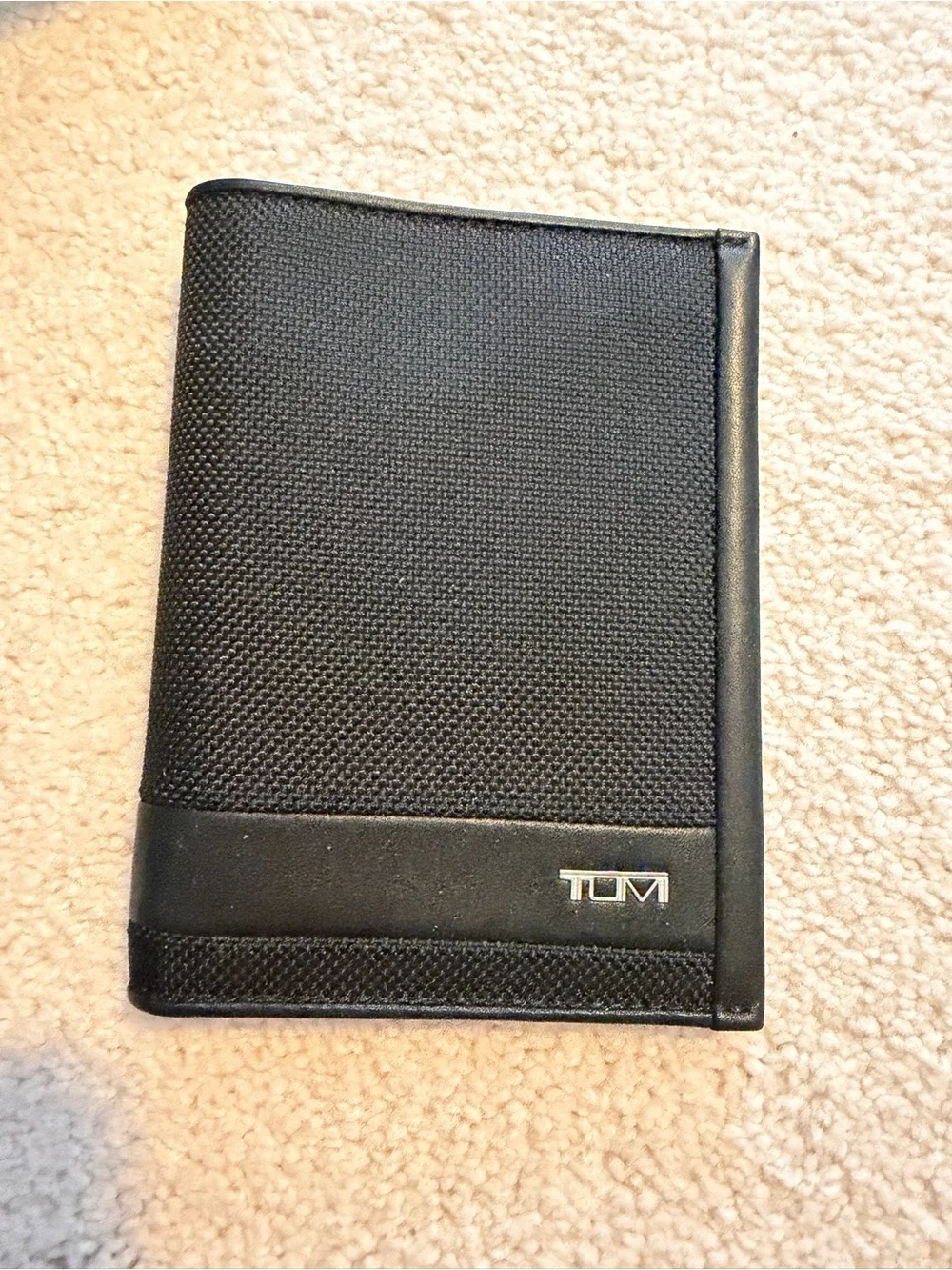 Tumi Black Textured Nylon Card & Passport Holder